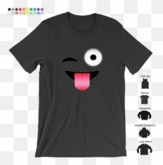 Emoji Wink Tongue Out Crazy Smiley Face - Active Shirt