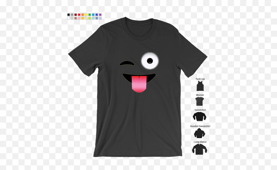 Emoji Wink Tongue Out Crazy Smiley Face T - Active Shirt,Crazy Emoji Face