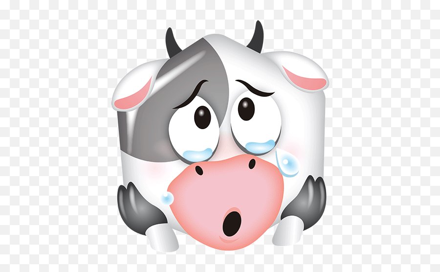 Sad Cow Clipart - Sad Cow Cartoon Emoji,Cow And Face Emoji