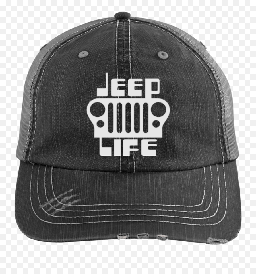 Jeep Life Distressed Cap Hat - Trucker Hat Emoji,Baseball Hat Emoji