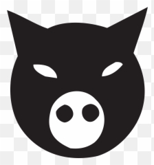 Ninja Pig Animal Face Black - Black Pig Images Cartoon Emoji,Pig Knife Emoji