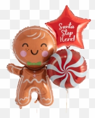 Christmas Gift Balloons - Gingerbread Man Foil Emoji