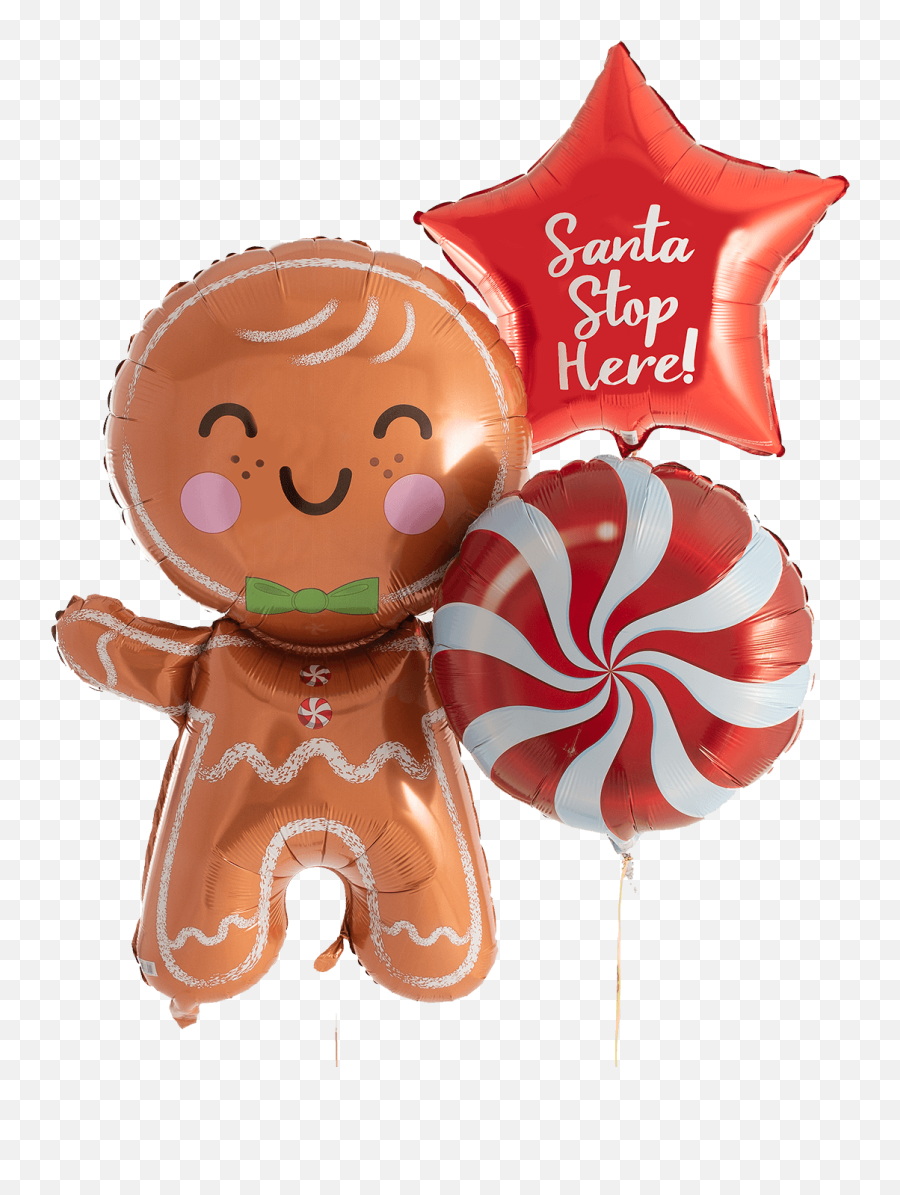 Christmas Gift Balloons - Gingerbread Man Foil Balloon Emoji,Floating Man Emoji