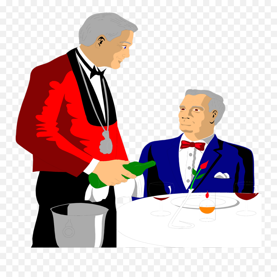 Waitress Clipart Male Waiter Waitress - Customer And A Waiter Emoji,Waitress Emoji