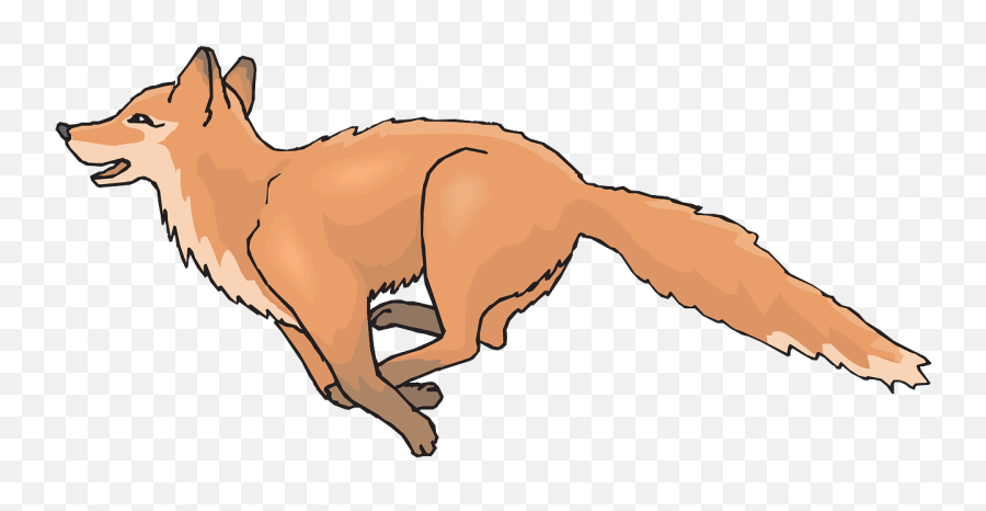 Happy Orange Fox Running Tail - Clip Art Running Fox Emoji,Running Emoticon