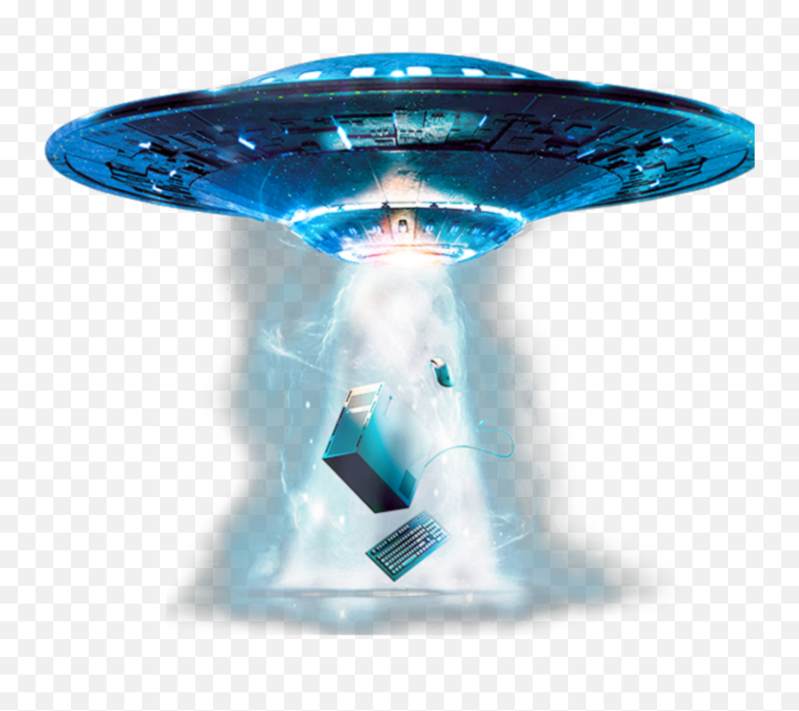 Ftestickers Spaceship Ufo Flyingsaucer Luminous Blue - Png Emoji,Flying Saucer Emoji