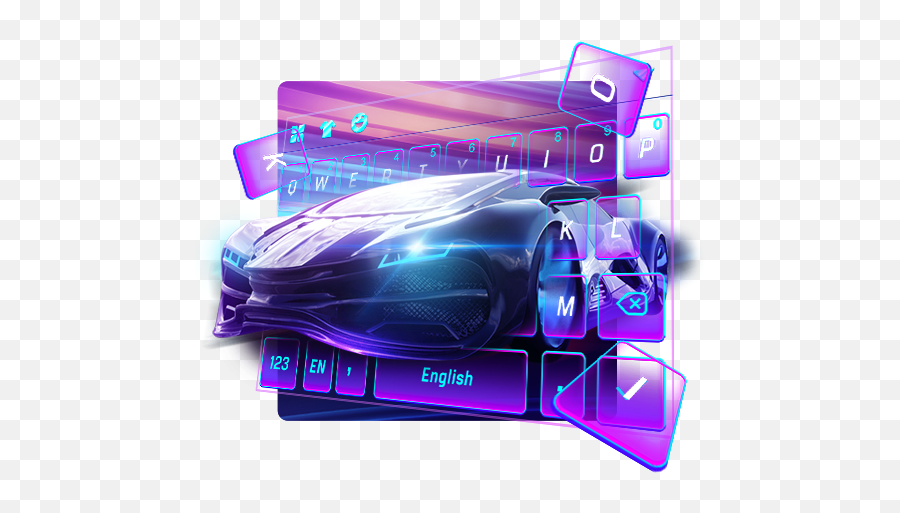 Neon Car Theme For Keyborad - Lamborghini Emoji,Car Emoji Copy And Paste