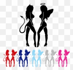 Devil Woman Silhouette at GetDrawings Free download - Transparent And Angel Emoji