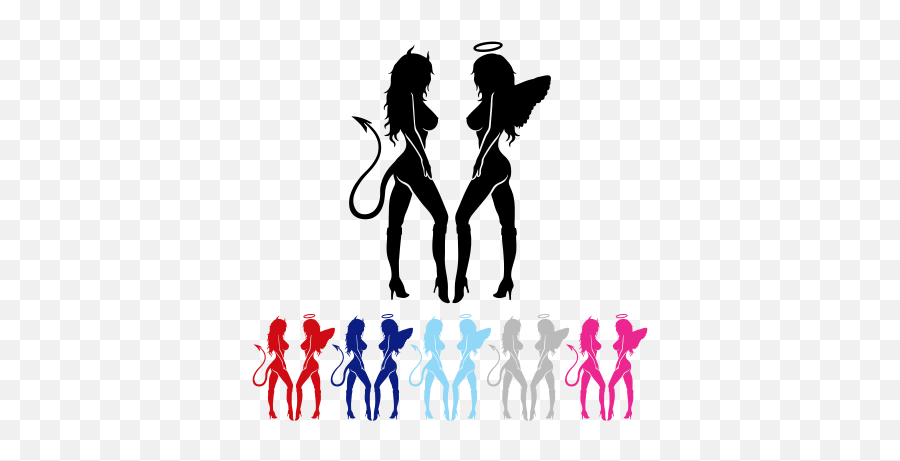 Devil Woman Silhouette At Getdrawings Free Download - Transparent Devil And Angel Emoji,Salsa Lady Emoji