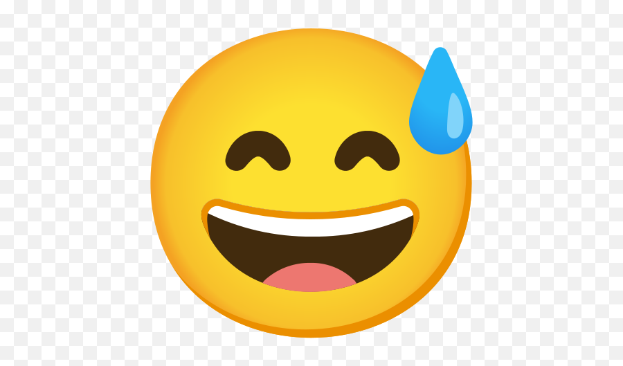 Grinning Face With Sweat Emoji - Smiley,Sweating Laughing Emoji