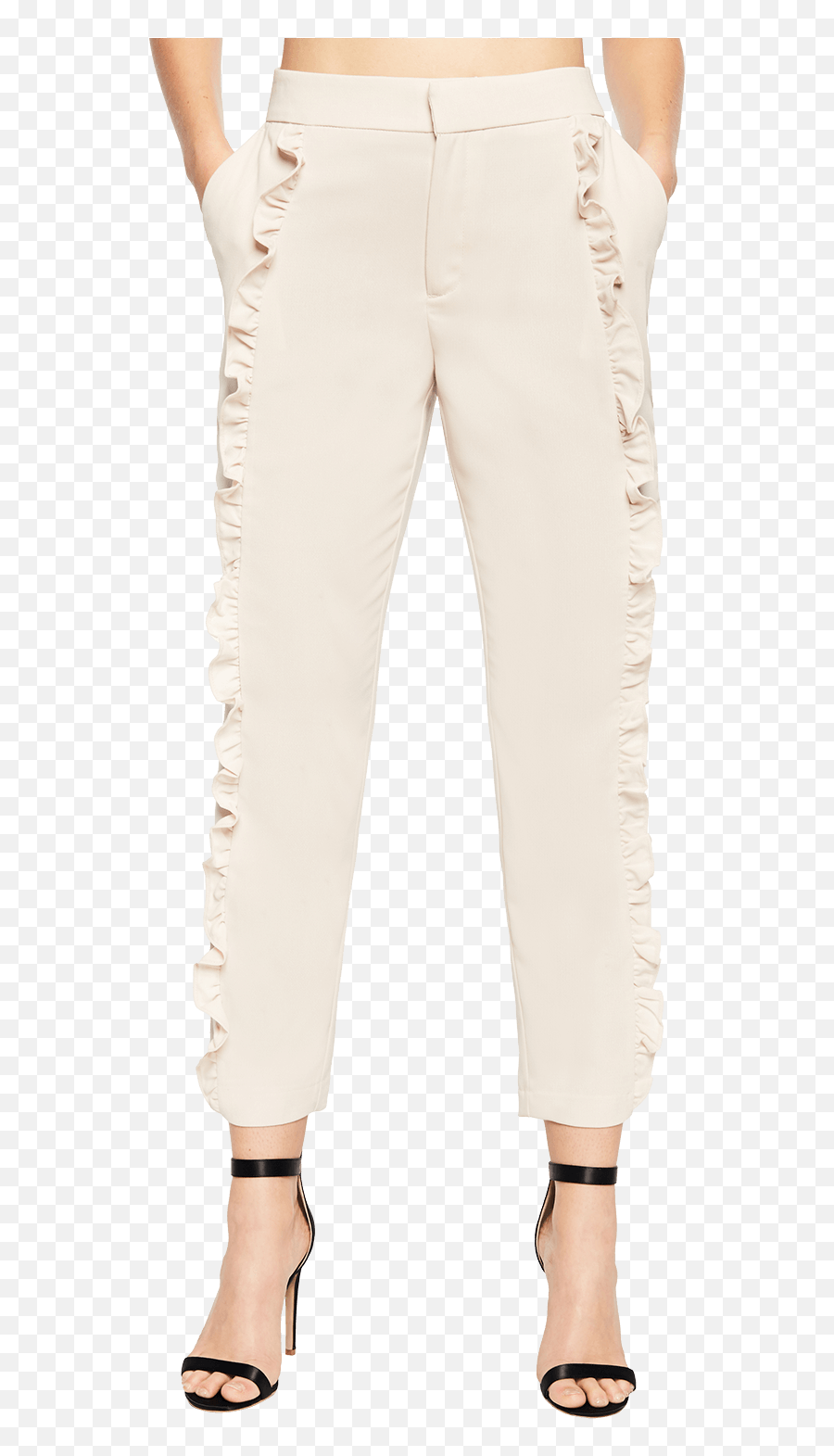 Download Frill Cigarette Pant In Colour Rosewater - Pocket Skirt Emoji,Emoji Pants Men