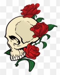Rose Vector Png - Skull With Roses Drawing Emoji,Dead Rose Emoji