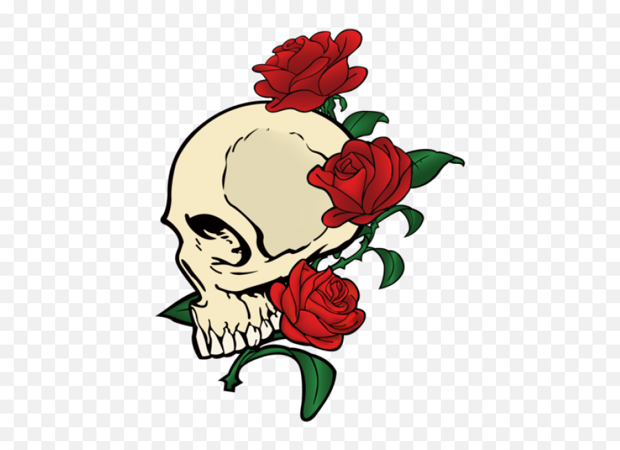 Rose Vector Png - Skull With Roses Drawing Emoji,Dead Rose Emoji