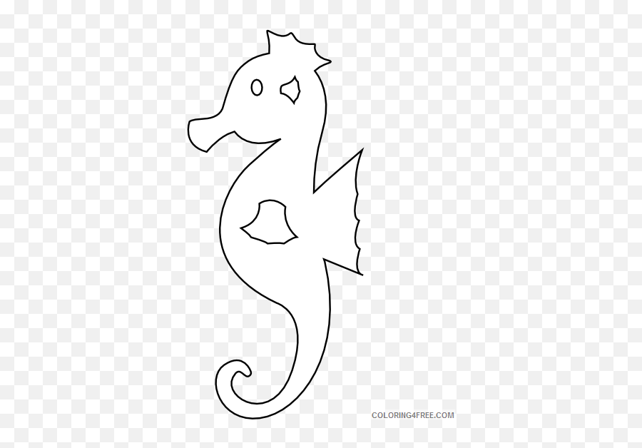 Seahorse Outline Coloring Pages - Caballo De Mar Pigmeo Dibujo Emoji,Seahorse Emoji