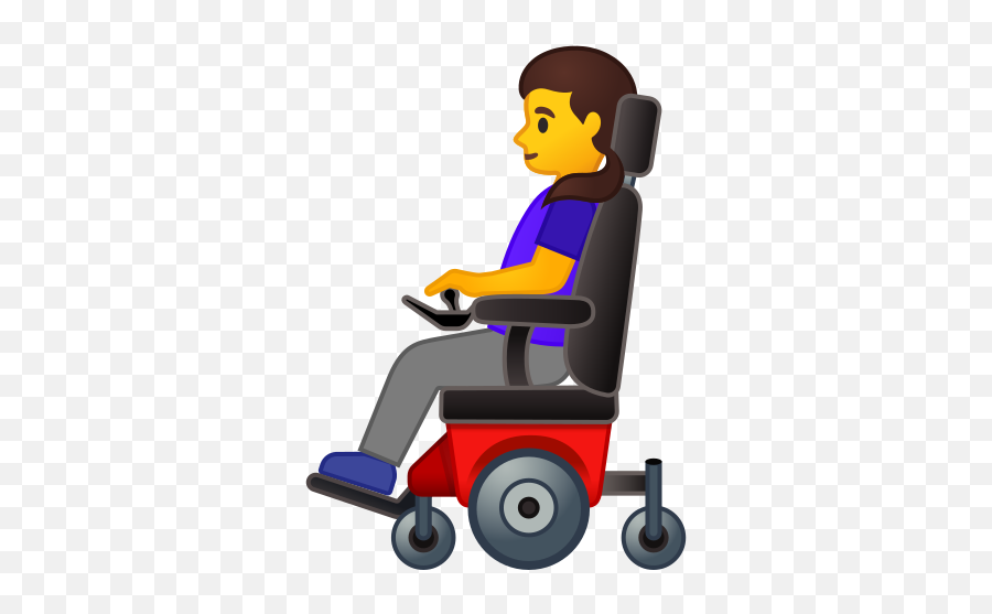 Woman In Motorized Wheelchair Emoji - Wheelchair Emoji,Wheelchair Emoji