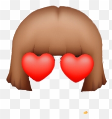Heart Red Hair Brun Funny Emoji Love -