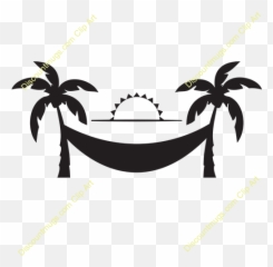 Exotic Clipart Palm Tree Hammock - Palm Tree Silhouette Clip Art Emoji,Hammock Emoji