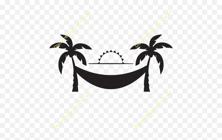 Exotic Clipart Palm Tree Hammock - Palm Tree Silhouette Clip Art Emoji,Hammock Emoji