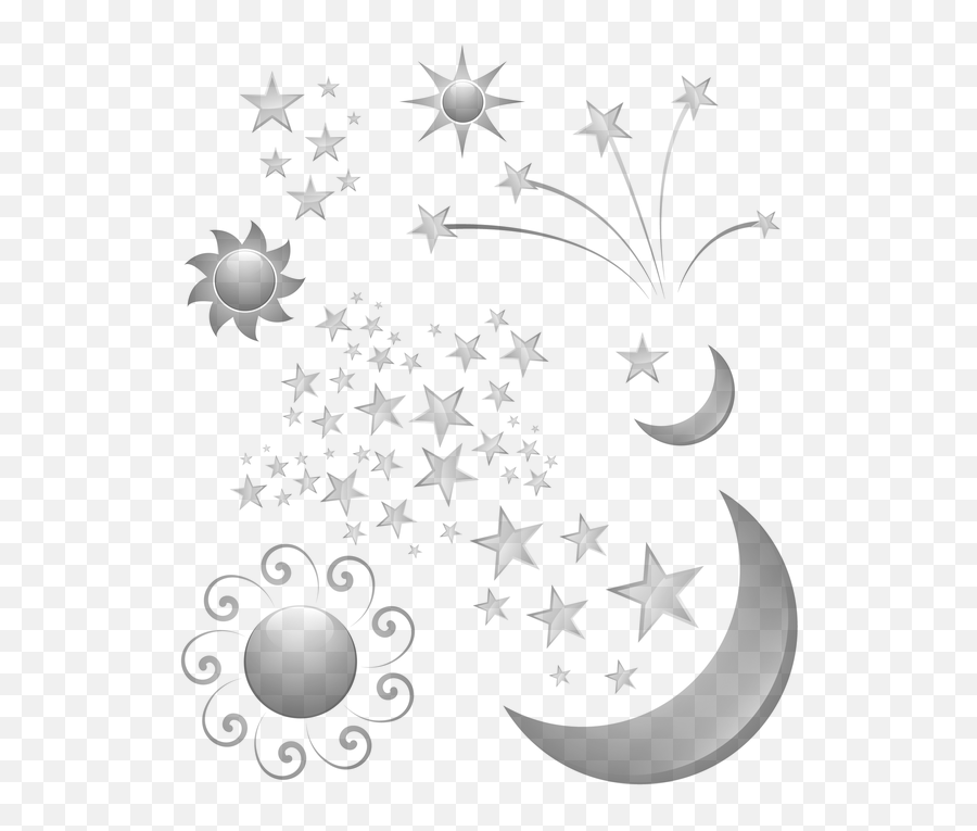 Moon Sun Stars - Space Theme Stickers Png Emoji,Moon And Stars Emoji
