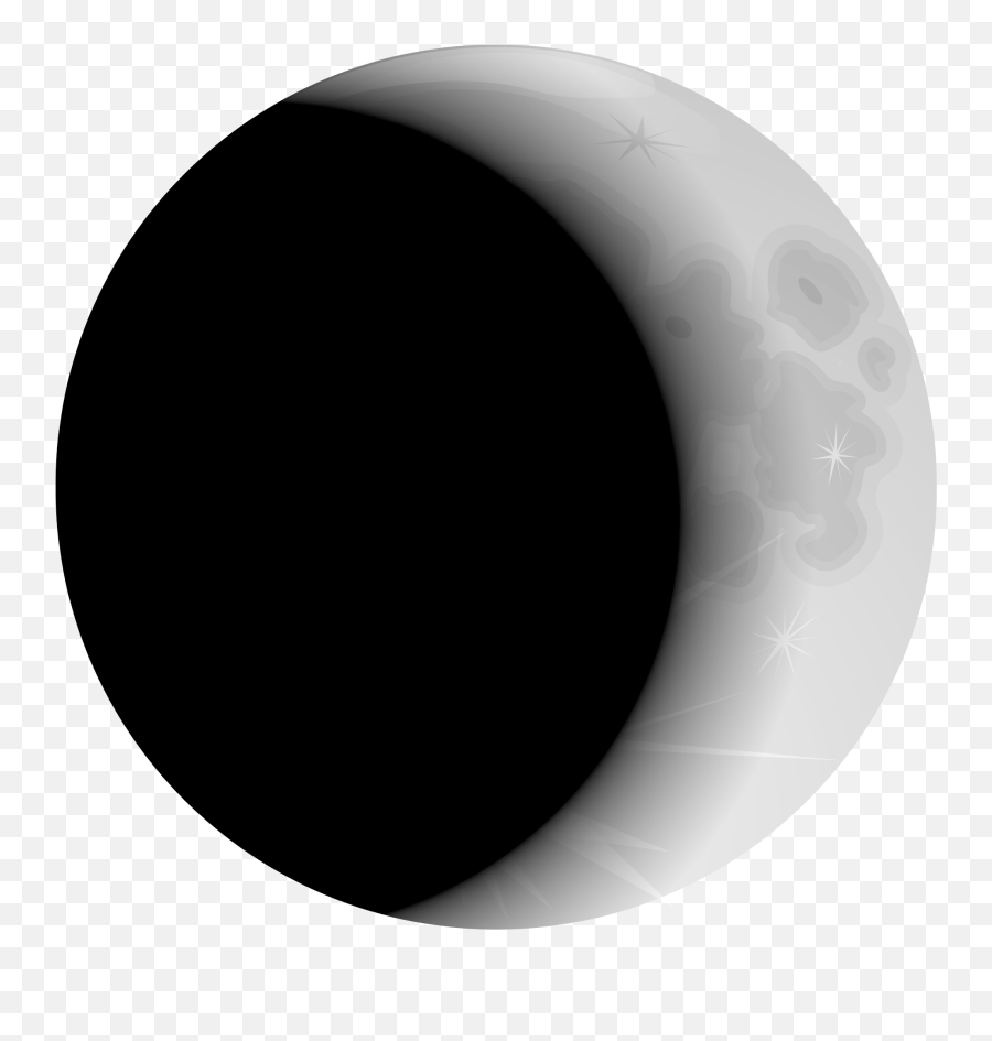 Waxing Crescent Moon Clipart - Circle Emoji,Black Crescent Moon Emoji