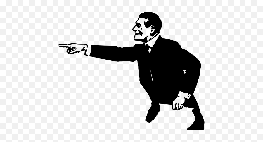 Vector Illustration Of Man In Suit - Clipart Man Pointing Finger Emoji,Finger Point Emoticon