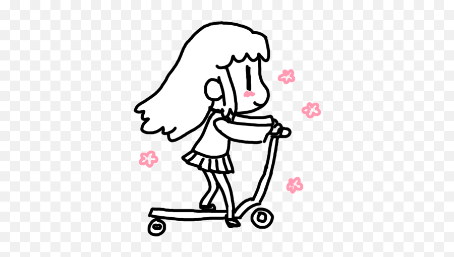 Top Kawaii Anime Girl Stickers For Android U0026 Ios Gfycat - Girl On Scooter Gif Emoji,Flower Girl Emoji