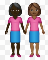 Two Women Holding Hands - Girl Emoji Full Body