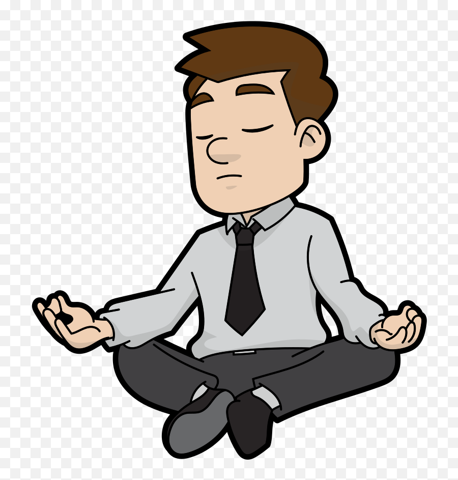 Cartoon Meditating Man - Cartoon Person Sitting Png Emoji,Ticket Emoji