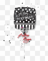 Happy Birthday Chalkboard Black And - Balloon Emoji