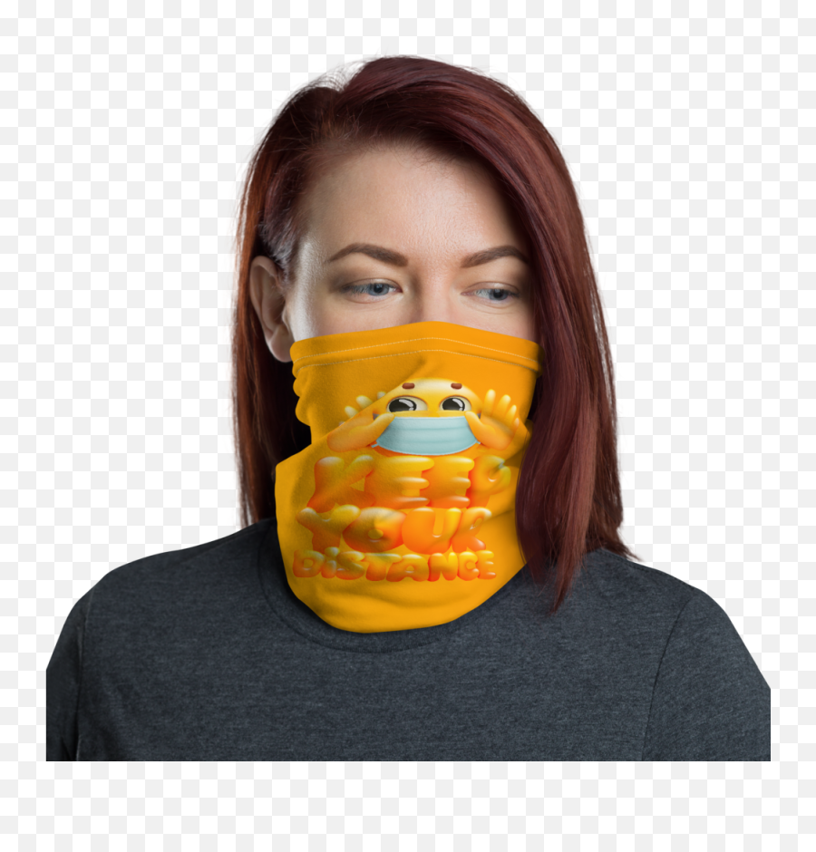 Neck Gaiter Headwear Scarf Bandana - Gaiter Style Face Mask Emoji,Brown Girl Emoji