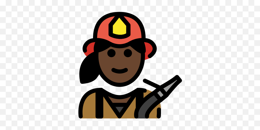 U200d Woman Firefighter Dark Skin Tone Emoji - Firefighter,Peach Emoji Hat