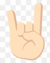 Sign Of The Horns Light Skin Tone Emoji Emoticon Vector Icon - Mani Corna Png