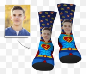 Gifts Personalized Superman Face Socks - Sock Emoji,Superwoman Emoji