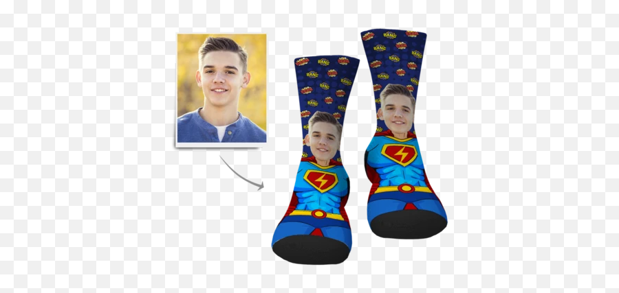 Gifts Personalized Superman Face Socks - Sock Emoji,Superwoman Emoji