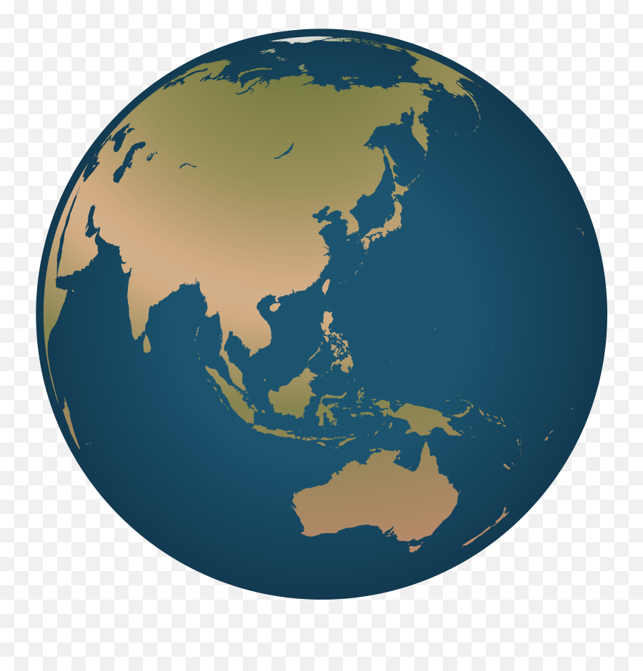 Earth Clipart Asia - Cartoon Earth With Australia Emoji,Asia Emoji