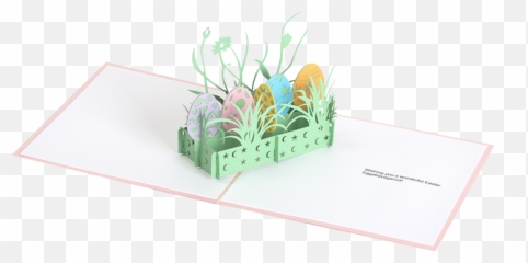 Easter Eggs Pop Up Card - Grass Emoji