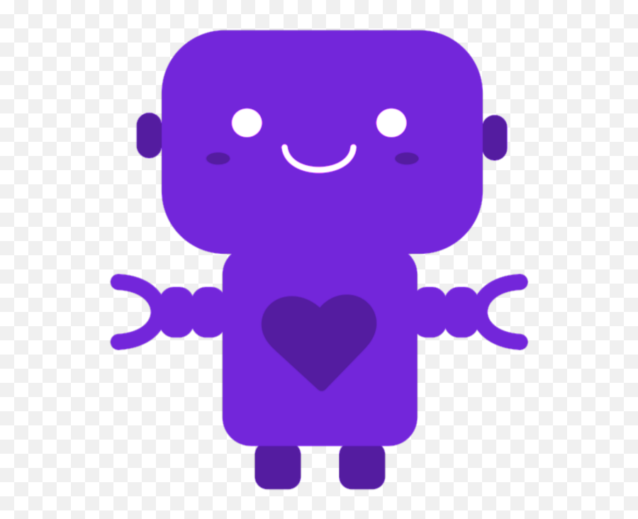 Kawaii Purple Robot Heart - Robot Kawaii Png Emoji,Purple Robot Emoji