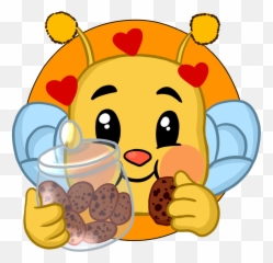 Cookie Bee Button - Clip Art Emoji,Cookie Emoji