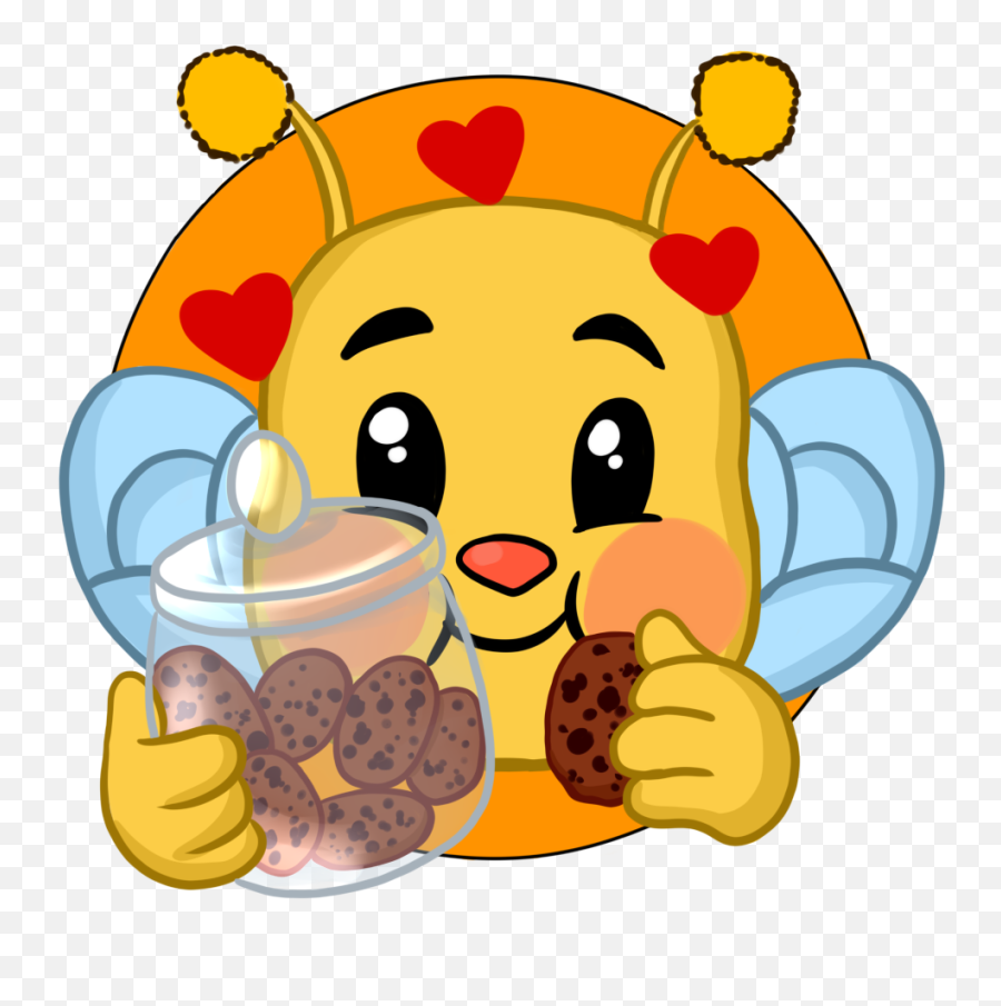 Cookie Bee Button - Clip Art Emoji,Cookie Emoji