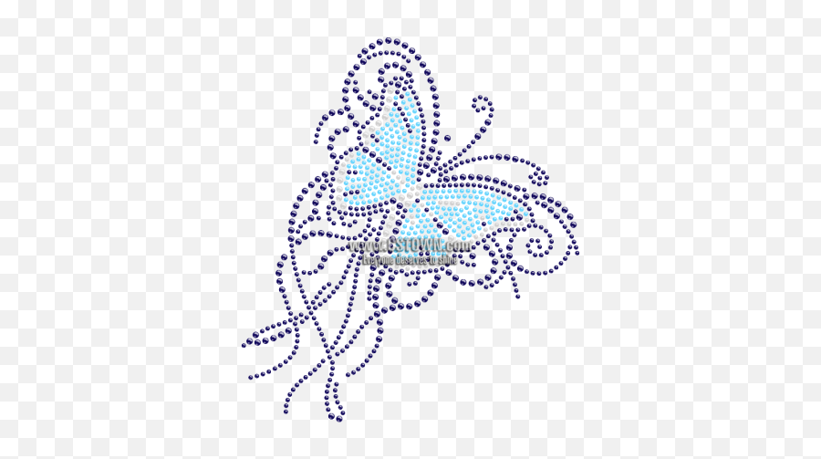 Fancy Iron - Butterfly Rhinestone Transfer Emoji,Blue Butterfly Emoji