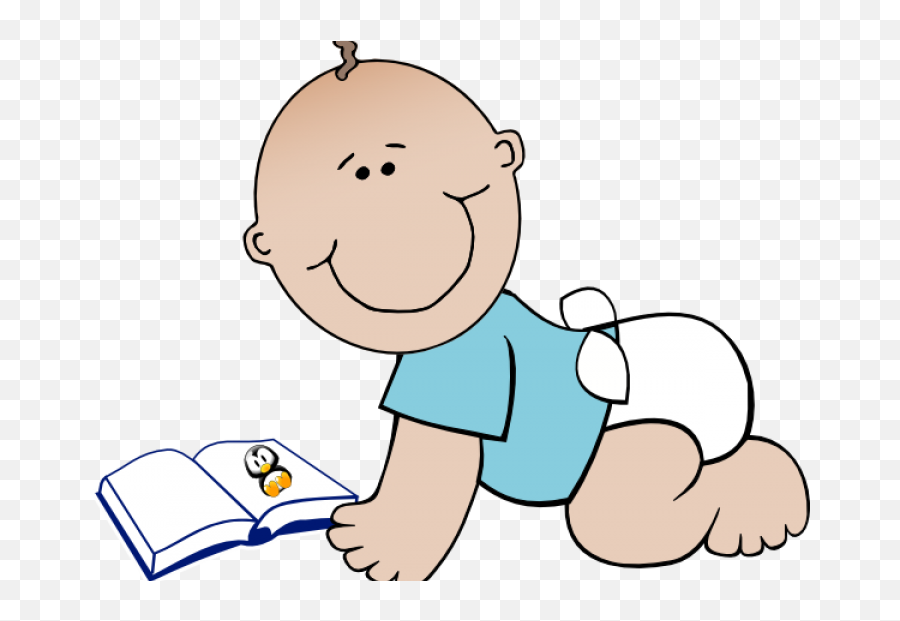 Baby With Book Clipart - Baby Crawling Clipart Gif Emoji,Baby Crawling Emoji