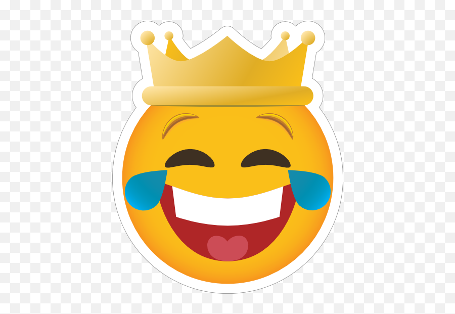 Phone Emoji Sticker Crown Laughing - Emoji Kiss Stickers,Crown Emoji ...