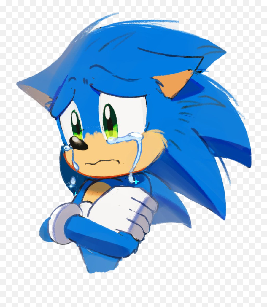 Sonic Sad Sticker - Sonic Emoji,Sonic The Hedgehog Emoji