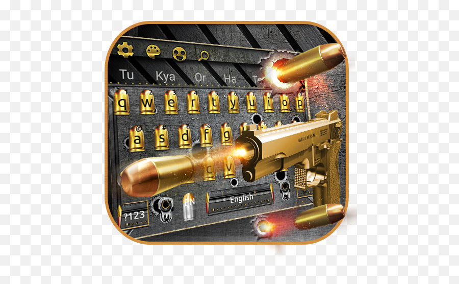 Gun Shooting Keyboard Theme - Bullet Emoji,Gun And Star Emoji