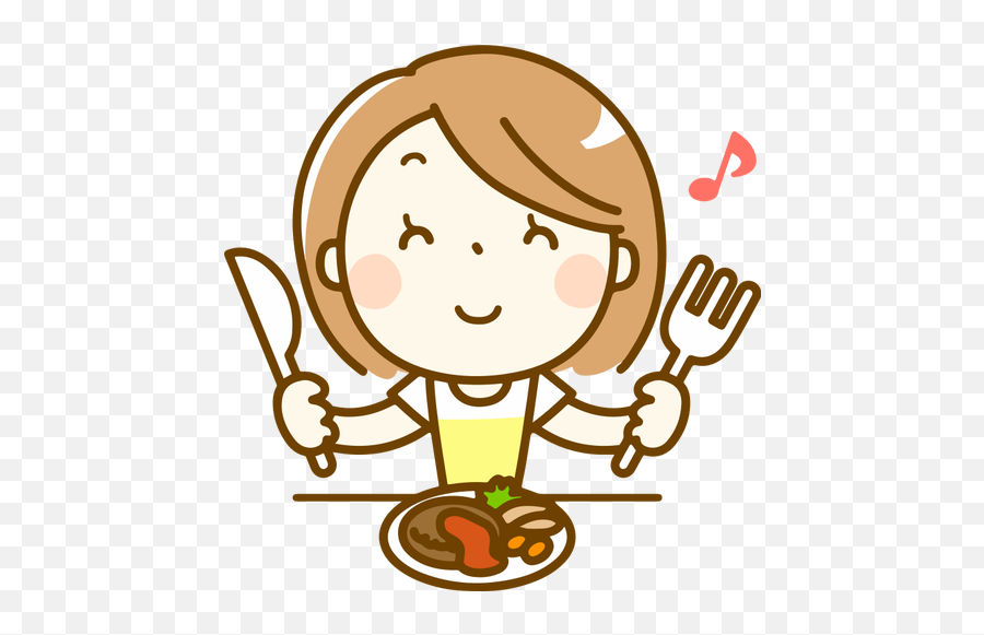 Girl At Lunch - Sings Clipart Png Emoji,Cute Emoji Texts For Her