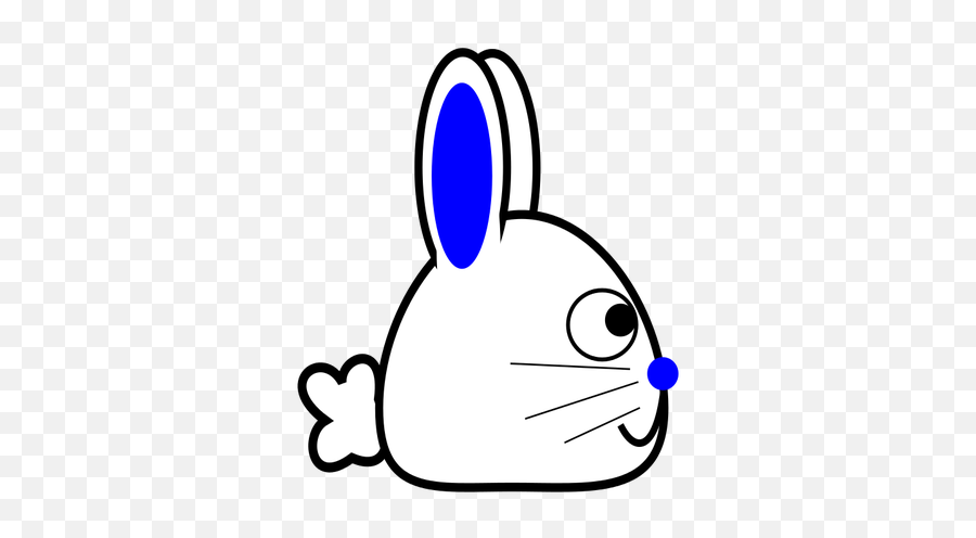 Spring Bunny With Blue Ears Vector Image - Cartoon Rabbit Side View Emoji,Bunny Emoticon
