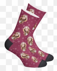 Custom Face Socks With Little White - Pup Emoji