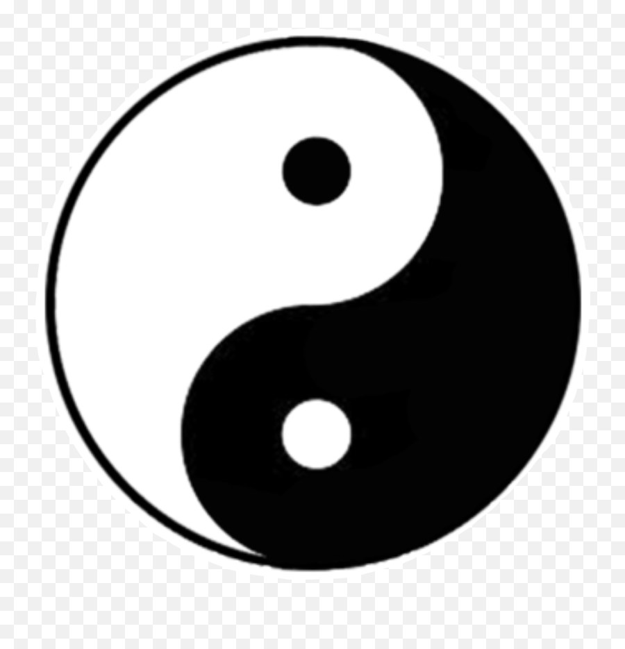 Yinyang Tumblr Stickers Blackandwhite - Yin And Yang Png Emoji,Namaste Emoji Symbol