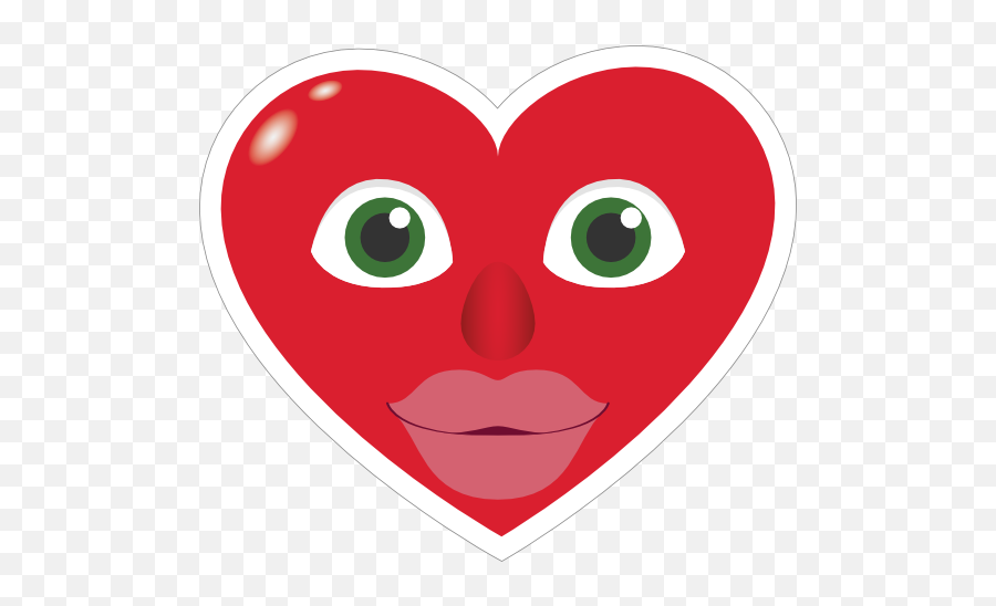 Phone Emoji Sticker Heart Face With Big Lips - Clip Art,Lips Emoji