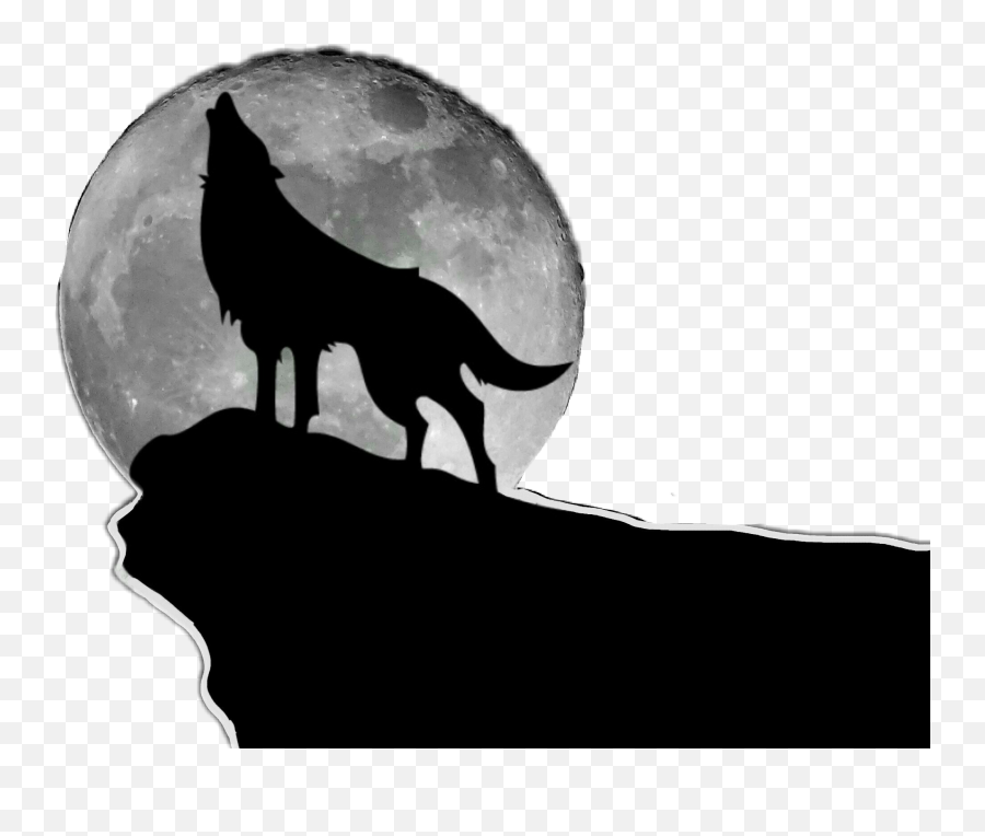 Freetoedit Wolf Moon Silhouette Howling - Howling Wolf Silhouette Png Emoji,Wolf Howling Emoji